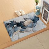 Grey Marble texture Golden line Leather Doormat - LeobonZone