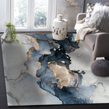 Grey Marble texture Golden line Right Angle Felt Rugs - LeobonZone