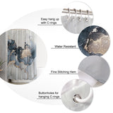 Grey Marble texture Golden line Waterproof Durable Shower Curtain - LeobonZone