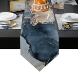 Grey Marble texture Golden line Table Flag And Table Mat Suit Sharp angle - LeobonZone