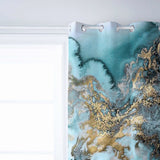 Marble texture Golden line window curtains - LeobonZone
