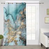 Marble texture Golden line window curtains