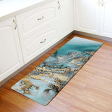 Marble texture Golden line Leather Doormat - LeobonZone