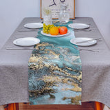 Marble texture Golden line Table Runner Place Mats - LeobonZone