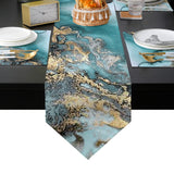 Marble texture Golden line Table Flag And Table Mat Suit Sharp angle - LeobonZone