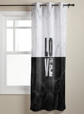 Black and white marble texture window curtains - LeobonZone