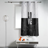 Black and white marble texture window curtains - LeobonZone