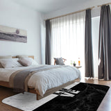 Black and white marble texture Sponge Rillet Rubber Rugs - LeobonZone