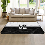 Black and white marble texture Sponge Rillet Rubber Rugs