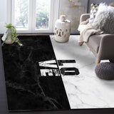 Black and white marble texture Right Angle Felt Rugs - LeobonZone