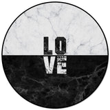 Black and white marble texture Circular Felt Rugs - LeobonZone