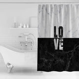 Black and white marble texture Waterproof Durable Shower Curtain - LeobonZone