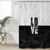 Black and white marble texture Waterproof Durable Shower Curtain - LeobonZone