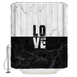Black and white marble texture Waterproof Durable Shower Curtain - LeobonZone