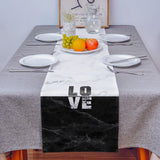 Black and white marble texture Table Runner Place Mats - LeobonZone