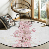 Pink Cherry marble texture Circular Felt Rugs - LeobonZone