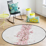 Pink Cherry marble texture Circular Felt Rugs - LeobonZone