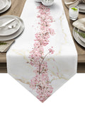 Pink Cherry marble texture Table Runner Place Mats Sharp Angle