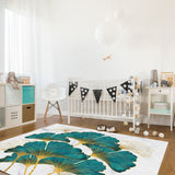 Ginkgo leaf marble texture Right Angle Felt Rugs - LeobonZone