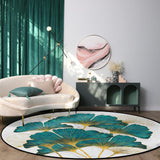 Ginkgo Leaf Marble Texture Circular Felt Rugs - LeobonZone