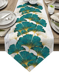 Ginkgo leaf marble texture Table Runner Place Mats Sharp Angle - LeobonZone
