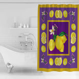Lemon fruit summer purple DURABLE SHOWER CURTAIN - LeobonZone