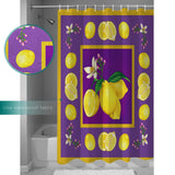Lemon fruit summer purple DURABLE SHOWER CURTAIN - LeobonZone