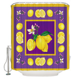 Lemon fruit summer purple DURABLE SHOWER CURTAIN - LeobonZone