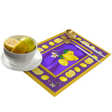 Lemon fruit summer purple Personalized Table Placemats