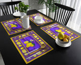 Lemon fruit summer purple Personalized Table Placemats - LeobonZone