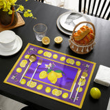 Lemon fruit summer purple Personalized Table Placemats - LeobonZone