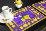 Lemon fruit summer purple Personalized Table Placemats - LeobonZone