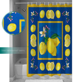 Lemon fruit summer blue DURABLE SHOWER CURTAIN - LeobonZone