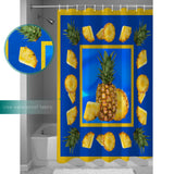 Pineapple fruit summer blue DURABLE SHOWER CURTAIN - LeobonZone