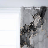 Black Watercolor Gradient Marble Texture window curtains - LeobonZone