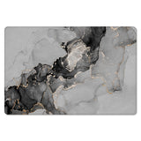 Black Watercolor Gradient Marble Texture Leather Doormat - LeobonZone