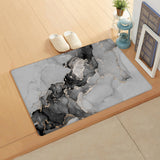Black Watercolor Gradient Marble Texture Leather Doormat