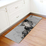 Black Watercolor Gradient Marble Texture Leather Doormat - LeobonZone