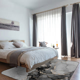 Black Watercolor Gradient Marble Texture Sponge Rillet Rubber Rugs - LeobonZone