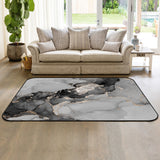 Black Watercolor Gradient Marble Texture Sponge Rillet Rubber Rugs - LeobonZone