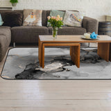 Black Watercolor Gradient Marble Texture Sponge Rillet Rubber Rugs - LeobonZone