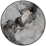 Black Watercolor Gradient Marble Texture Circular Felt Rugs - LeobonZone