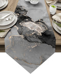 Black Watercolor Gradient Marble Texture Table Runner Place Mats Sharp Angle