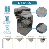 Black Watercolor Gradient Marble Texture Table Runner Place Mats Sharp Angle - LeobonZone