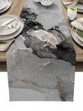 Black Watercolor Gradient Marble Texture Table Runner Place Mats