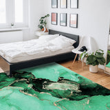 Green Marble Texture in Phnom Penh Right Angle Felt Rugs - LeobonZone
