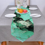 Green Marble Texture in Phnom Penh Table Runner Place Mats Sharp Angle - LeobonZone