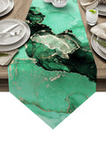 Green Marble Texture in Phnom Penh Table Runner Place Mats Sharp Angle