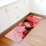 Red Marble Texture in Phnom Penh Leather Doormat - LeobonZone