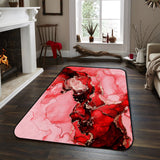 Red Marble Texture in Phnom Penh Sponge Rillet Rubber Rugs - LeobonZone